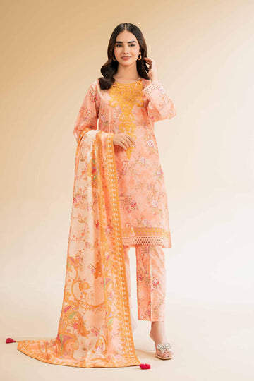 Nishat Linen 3 Piece - Printed Embroidered Suit - 42501310 Online Shopping